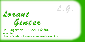 lorant ginter business card