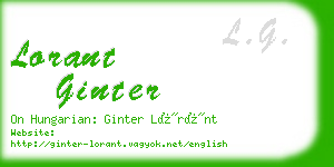 lorant ginter business card